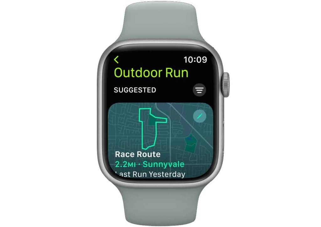 Workout app take route suggestion Apple Watch