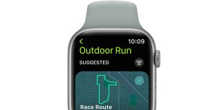 Workout app take route suggestion Apple Watch