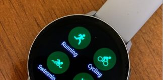 Samsung Galaxy Watch exercise settings