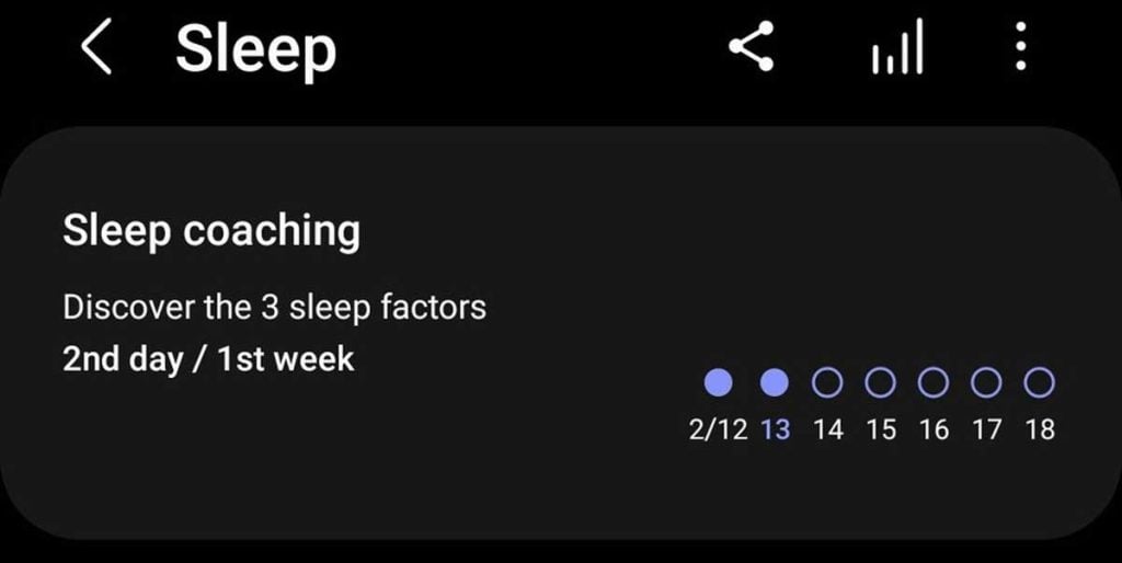 completing the Samsung Health app sleep coach