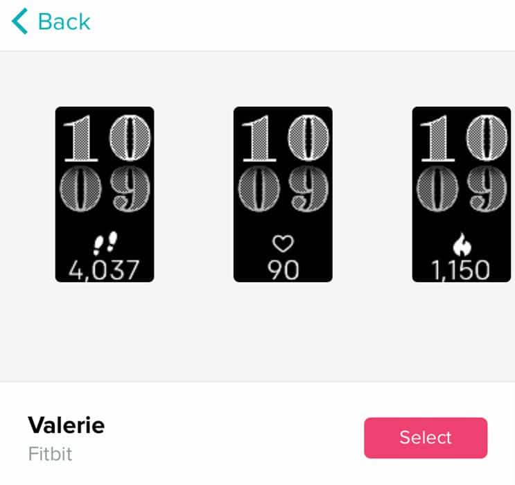 Fitbit tracker switch to a different and a new clock face