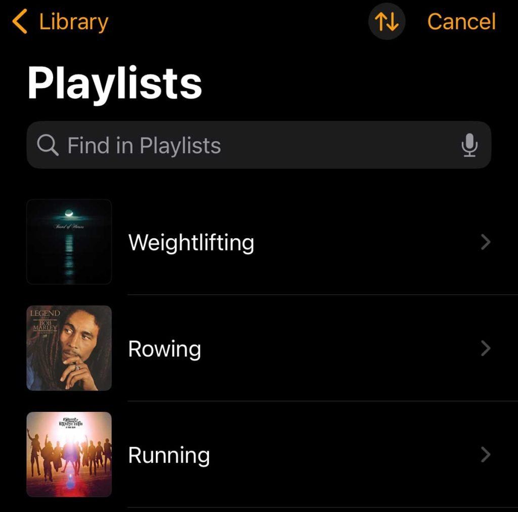 Watch app iPhone select a playlist to download to Apple Watch