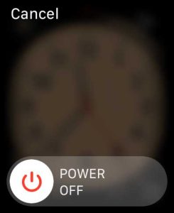 power off Apple Watch with slide to power off option