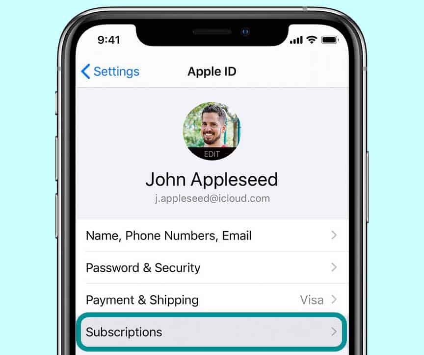 iPhone subscriptions for your Apple ID