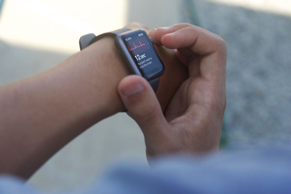 Apple Watch taking an ECG