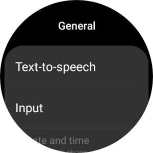 Samsung Watch text to speech settings