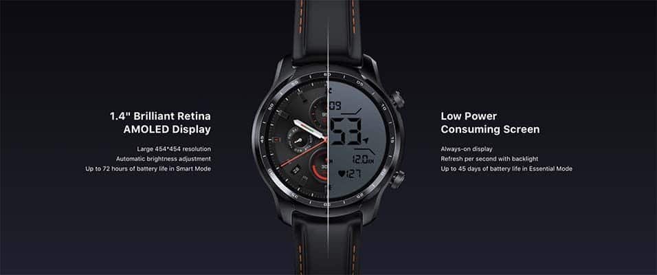 TicWatch Pro 3 GPS Screen and display technical specs