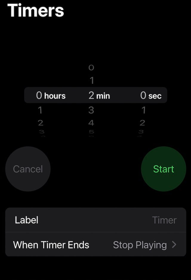 Timer for background noise on AirPods