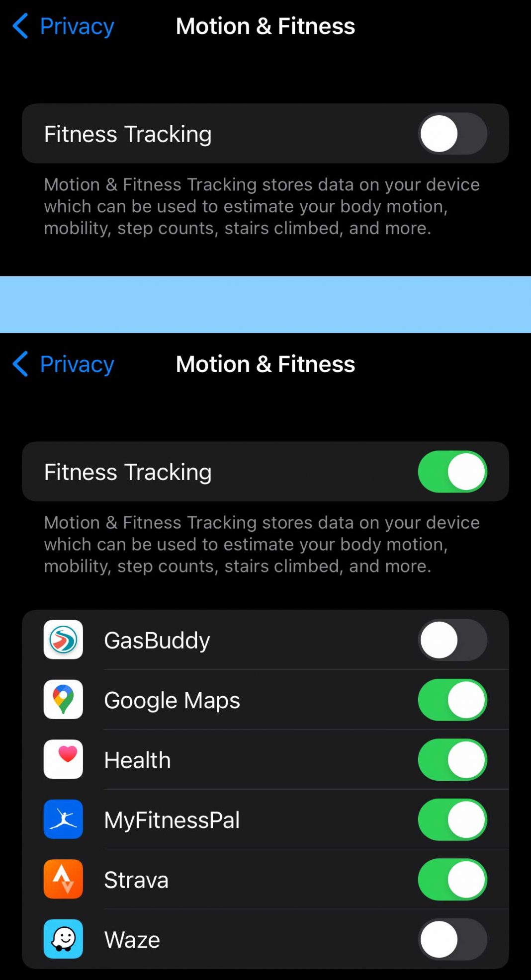 How do I set device priority for calculating steps and other activity