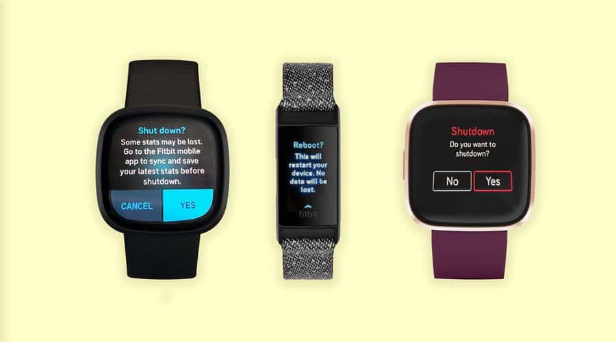 Shutdown, turn off, or reboot fitbit