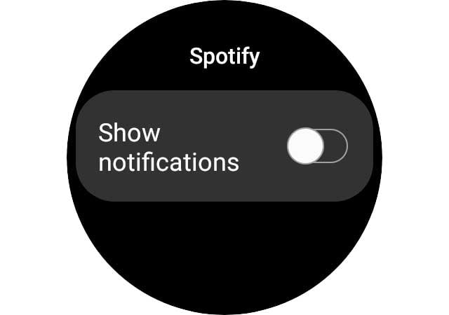 Toggle off show notifications for ongoing icons and apps for Samsung Galaxy watch 4