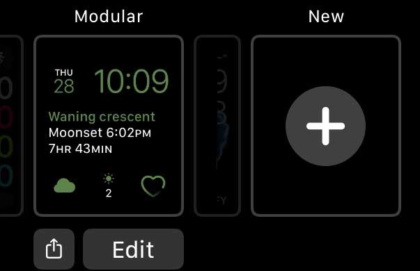See all your watch faces on your Apple Watch or create a new one
