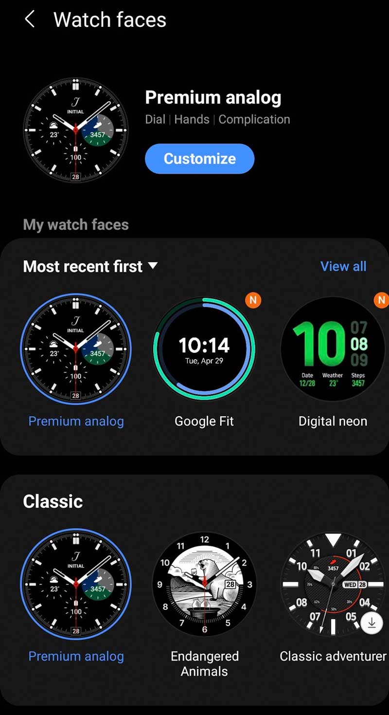 Samsung Galaxy Watch not turning off its screen when covering with palm