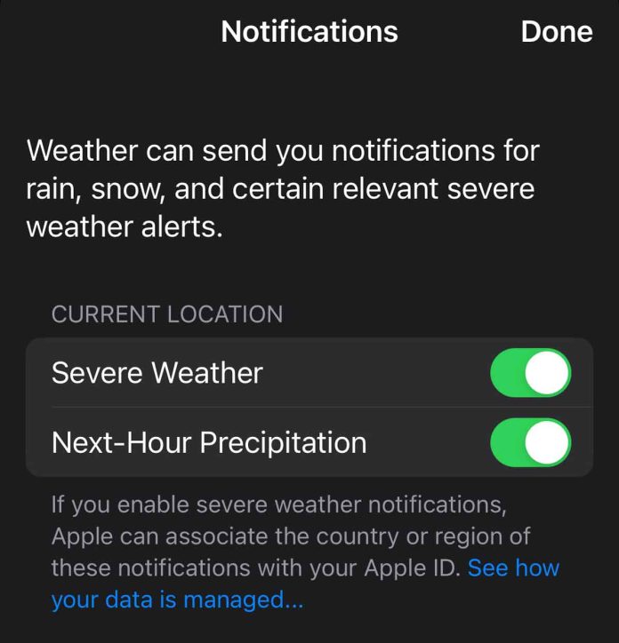 How to get rain, snow, and severe weather or critical alerts on iPhone
