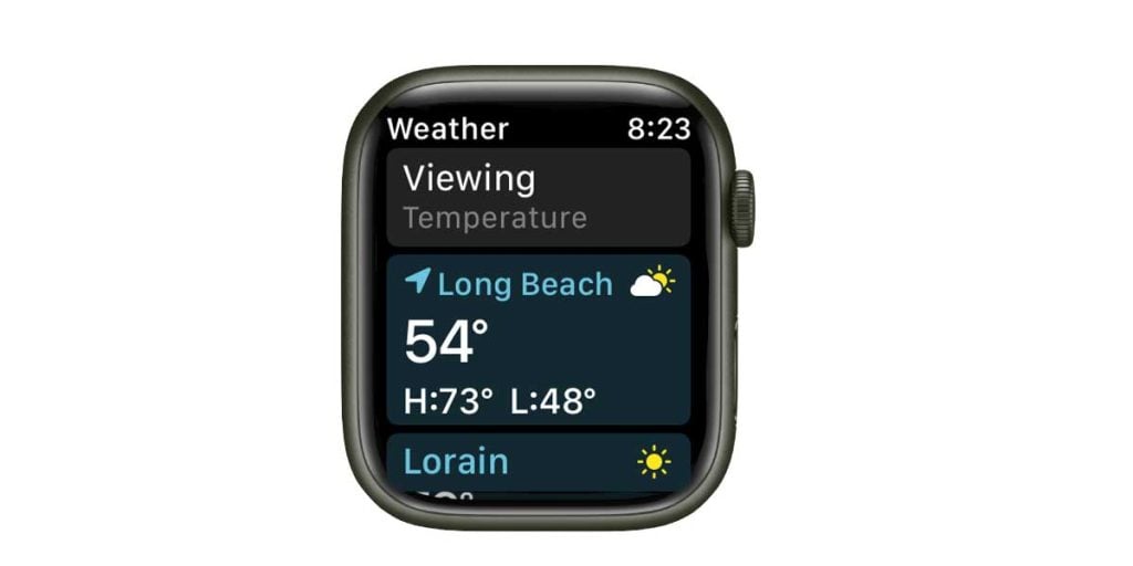 Apple Watch weather app