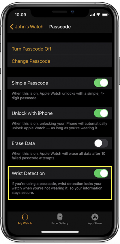 Apple Watch Wrist Detection