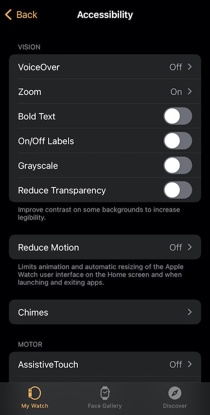 apple watch iPhone accessibility
