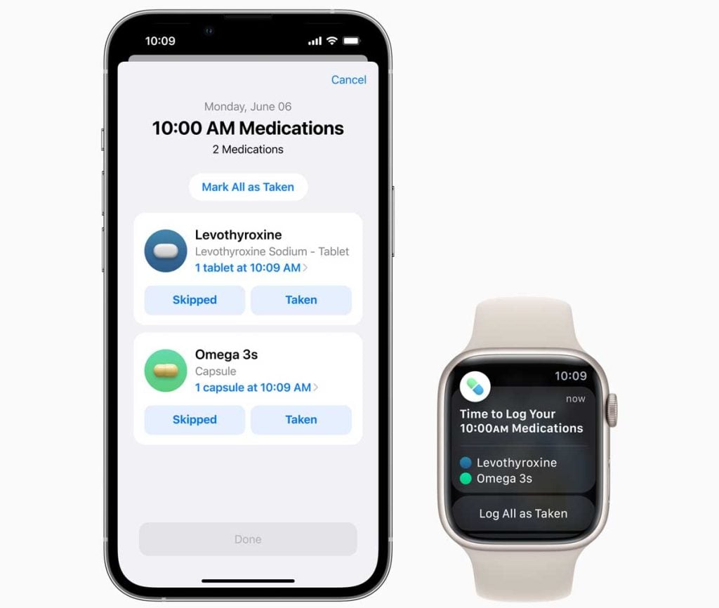 Medications in iPhone Apple Health app