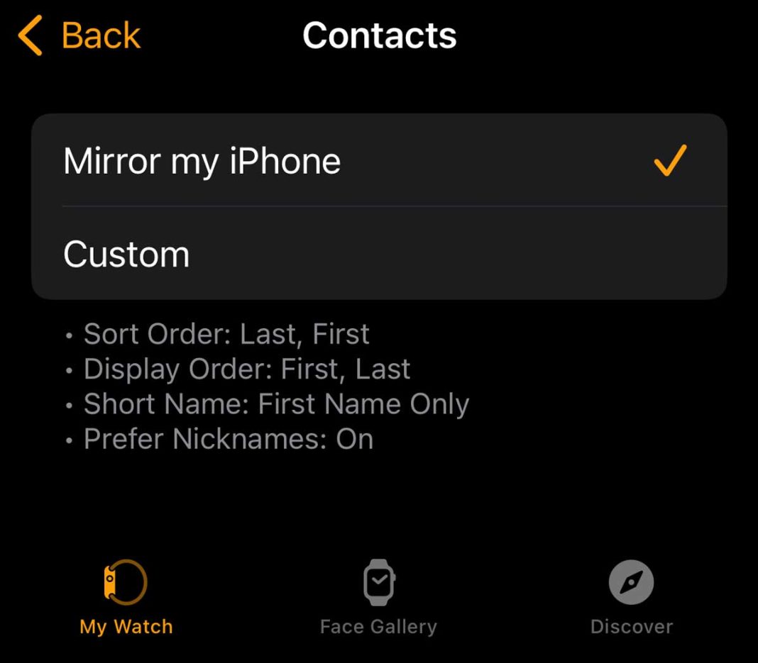 Apple Watch shows contacts phone numbers instead of names? MyHealthyApple