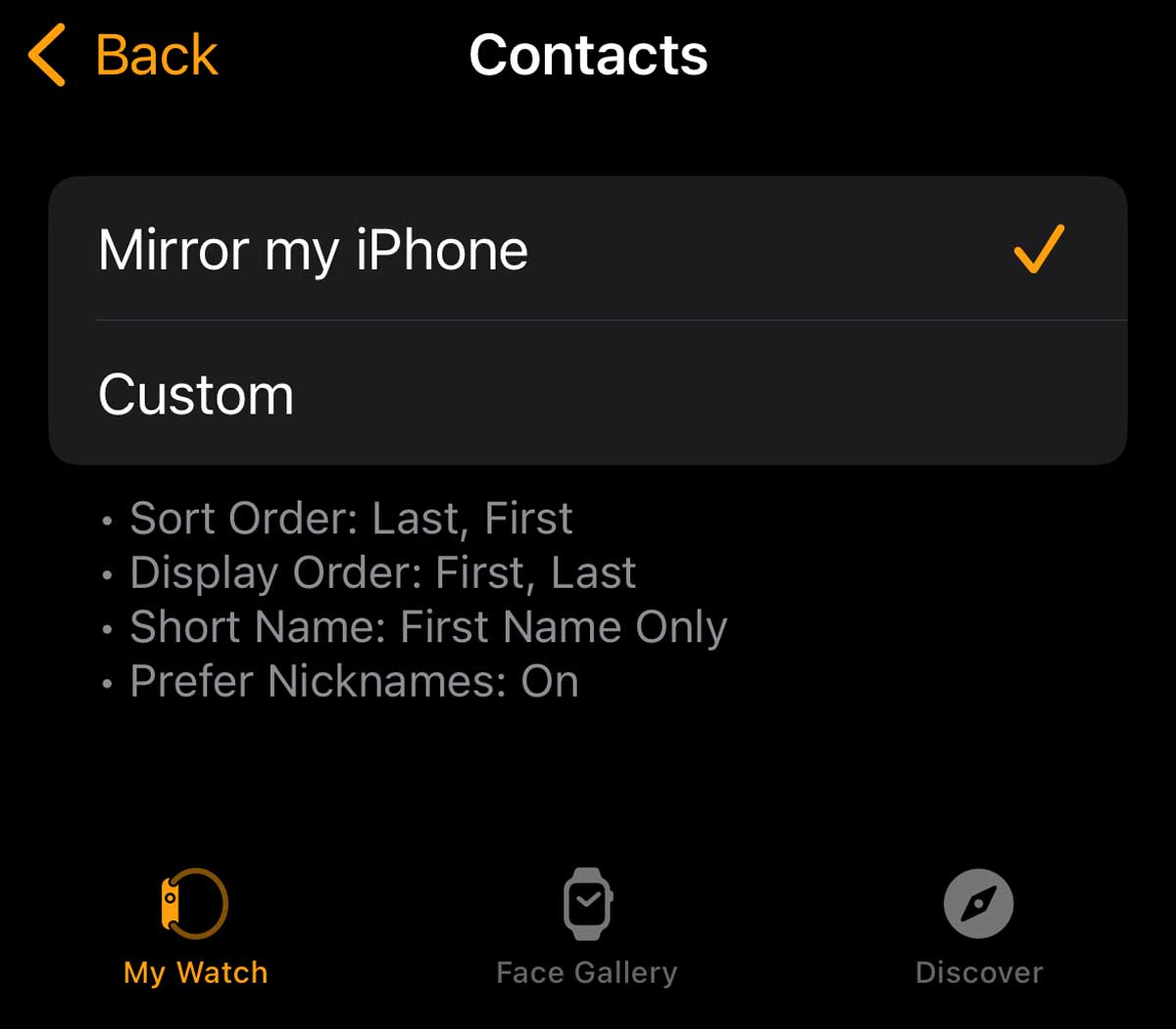 Apple Watch shows contacts phone numbers instead of names? MyHealthyApple
