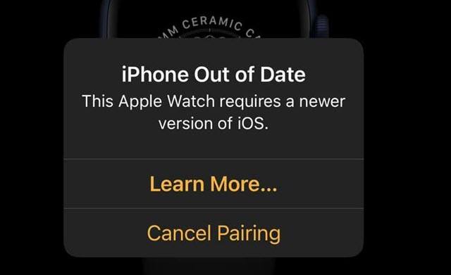 iPhone out of date apple watch