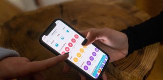 woman using health app