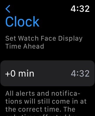 apple watch clock settings